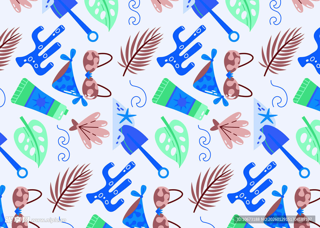 多彩卡通图案背景设计