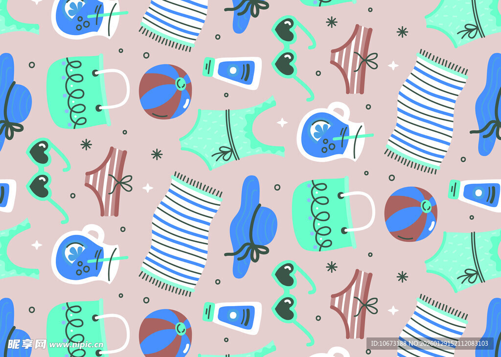 多彩文具图案背景设计