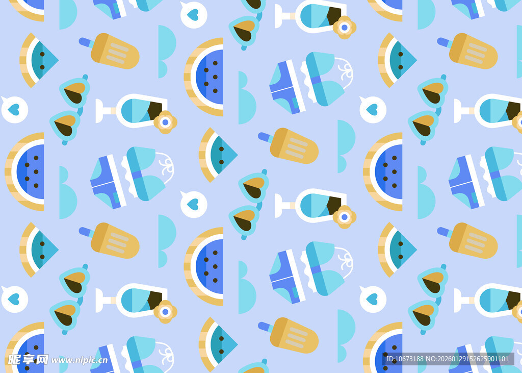 清新水果图案无缝背景