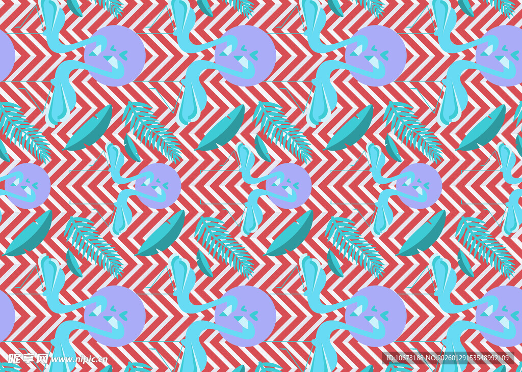 多彩几何花卉图案背景