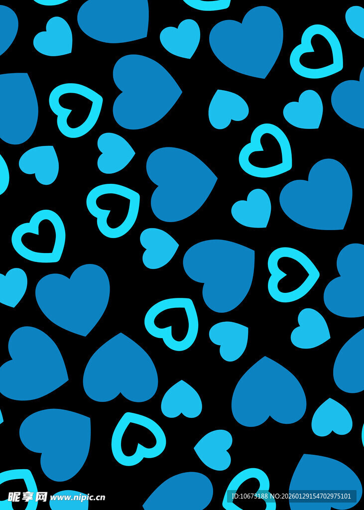 蓝色爱心图案背景