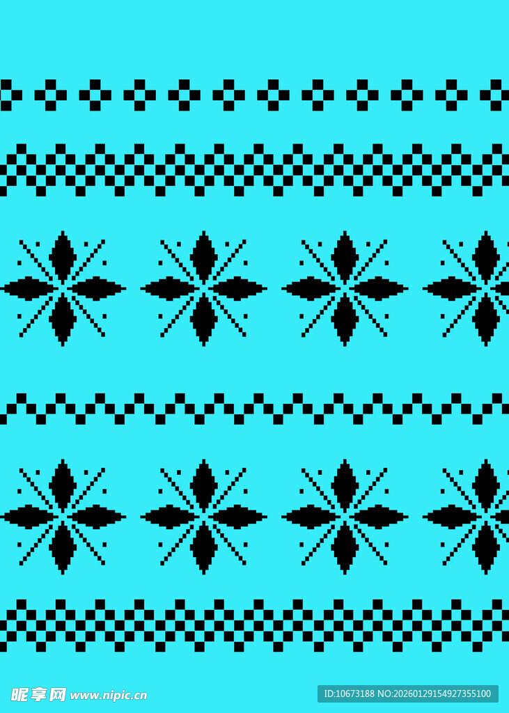蓝底黑花纹样图案