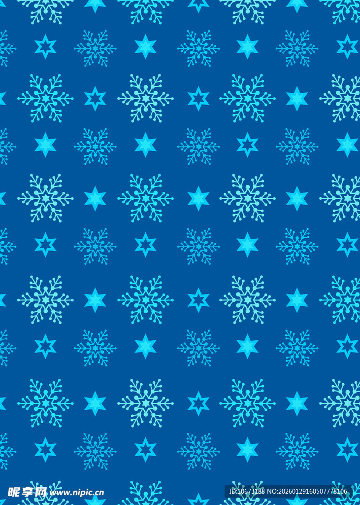 蓝色雪花图案背景纹理