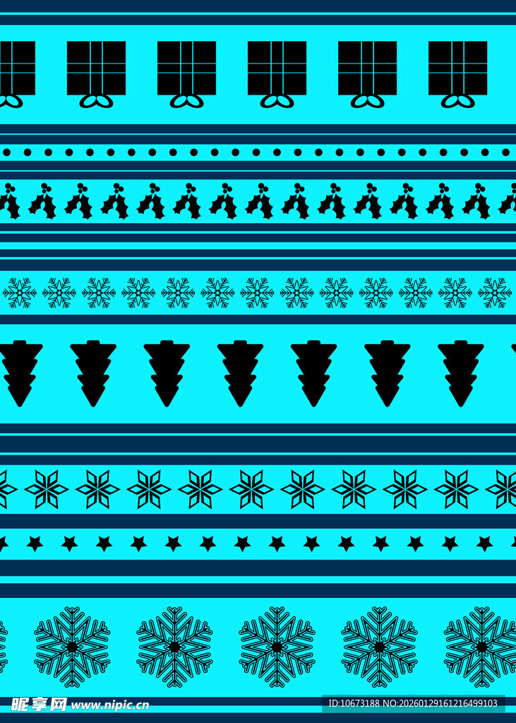 蓝底几何图案装饰元素