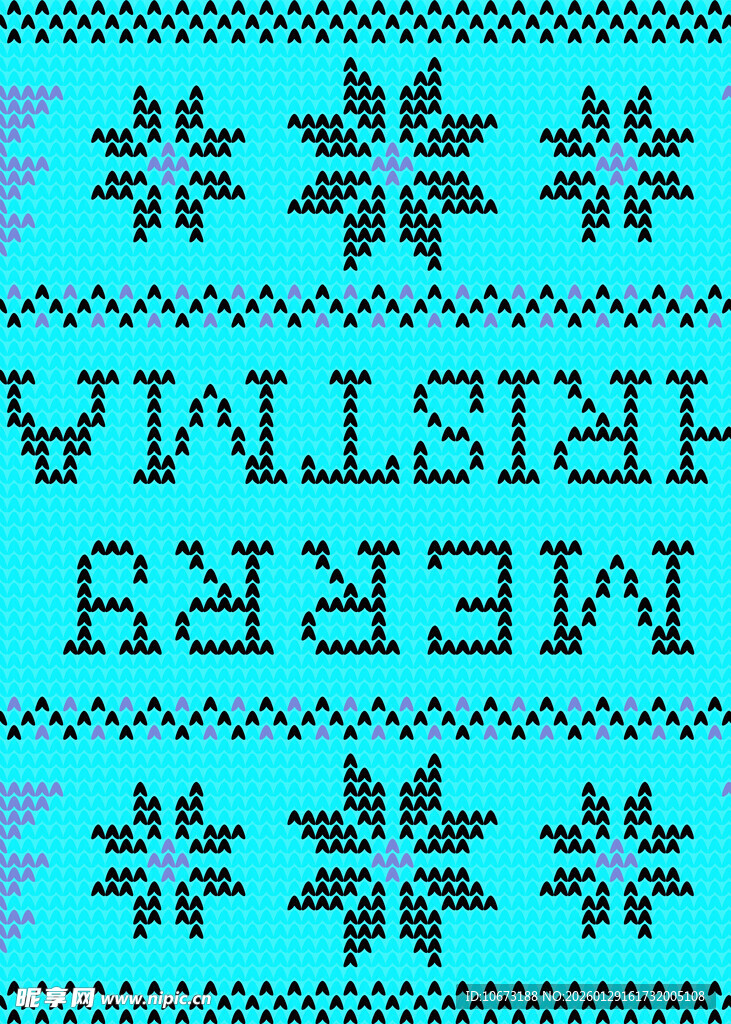 蓝底雪花针织图案纹理