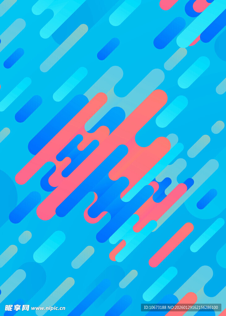 蓝红渐变抽象几何图案