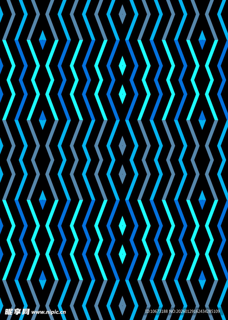 蓝黑几何波浪图案背景