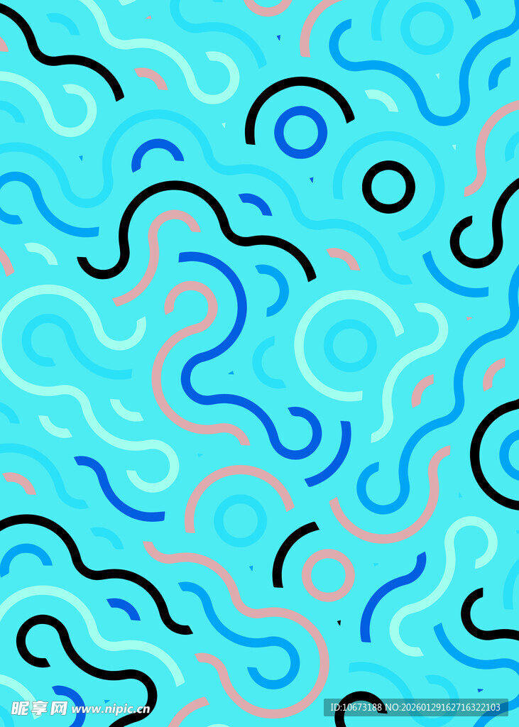 蓝底抽象线条图案纹理