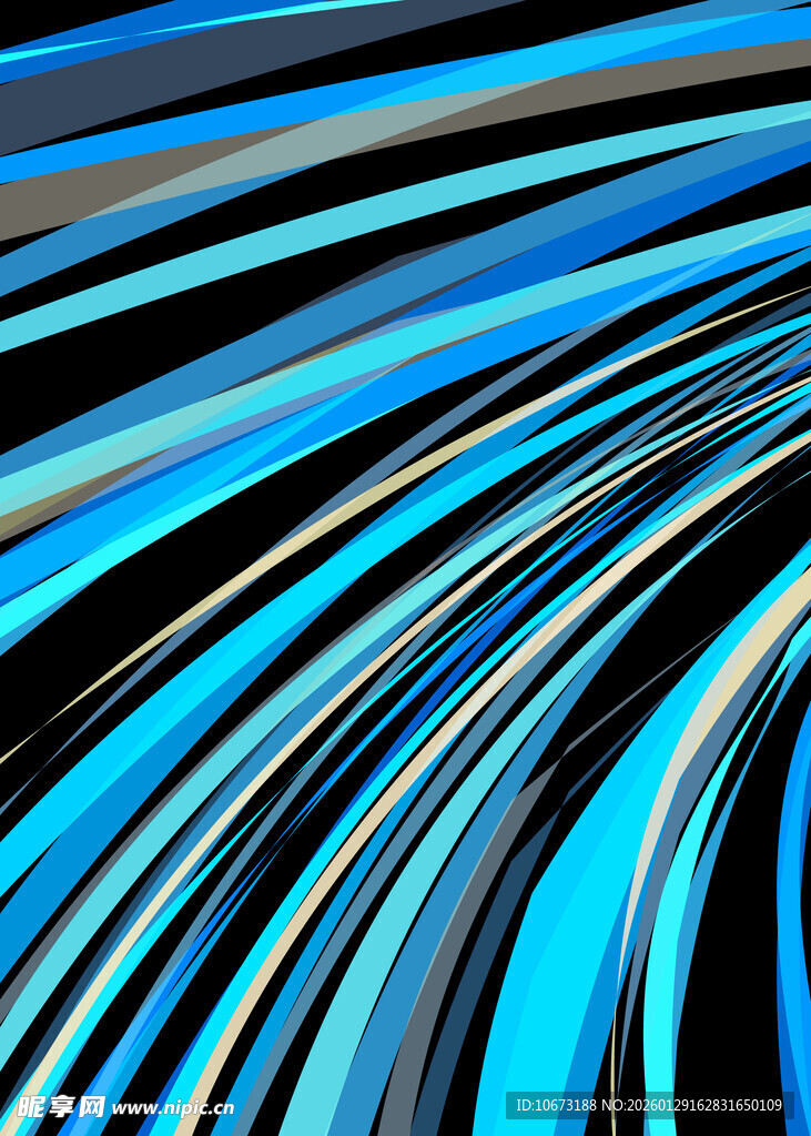 蓝色动感线条抽象背景图