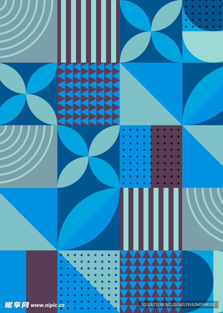 几何图案拼接的多彩背景