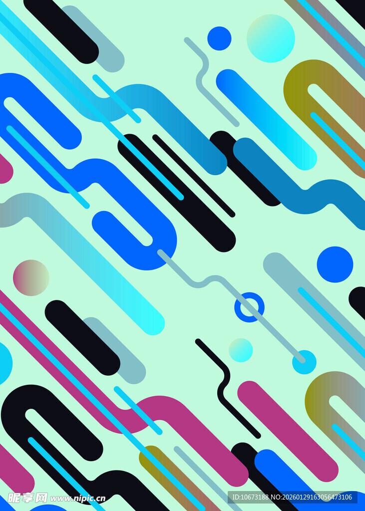 多彩几何线条抽象图案