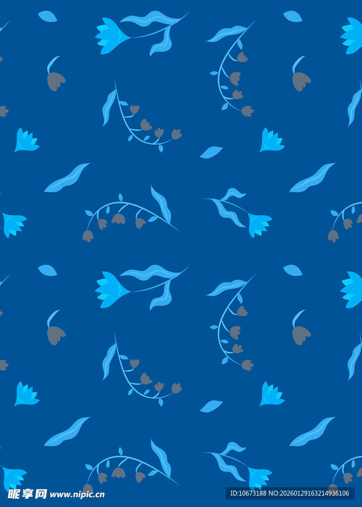 蓝色海洋生物图案背景