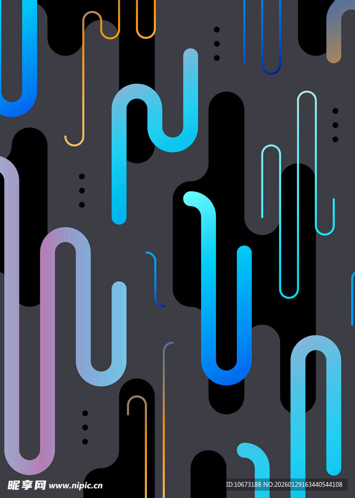 抽象多彩曲线图案背景