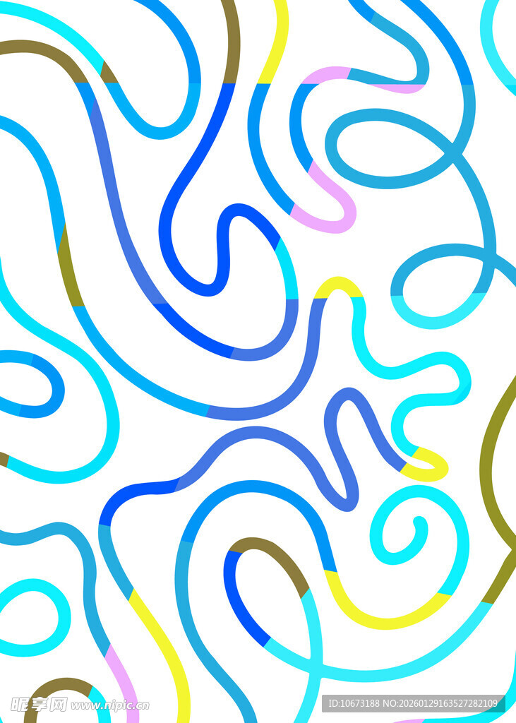 多彩曲线抽象图案背景