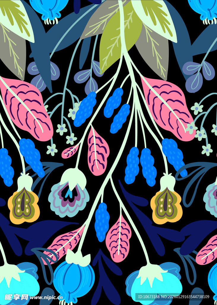 梦幻花卉图案设计