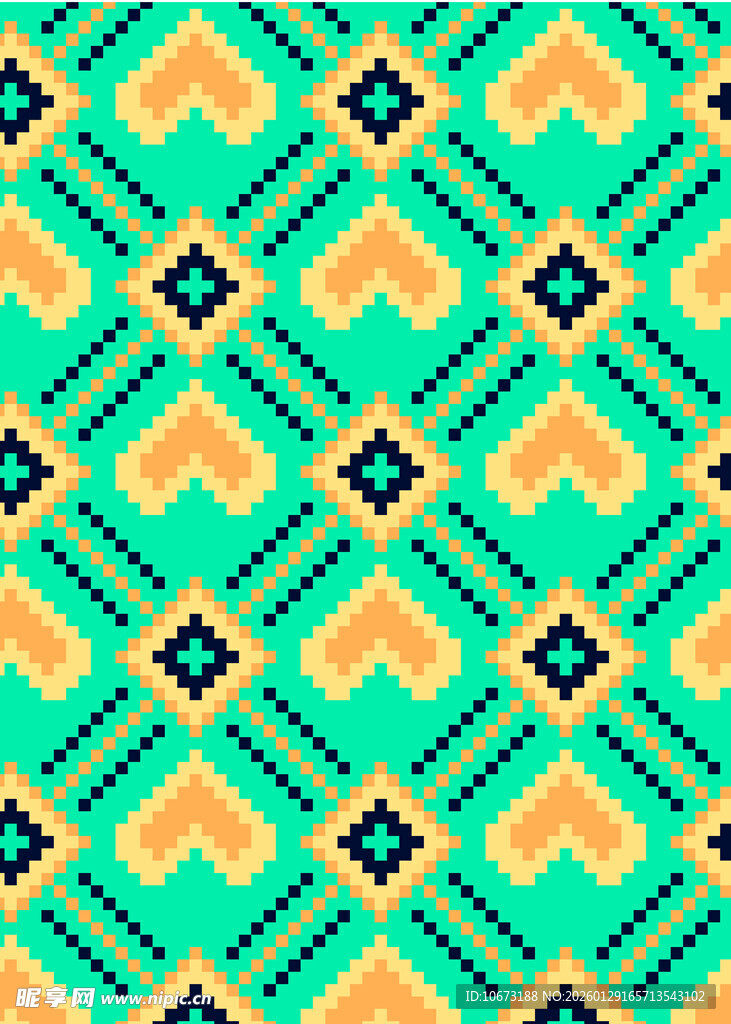 心形几何图案无缝背景