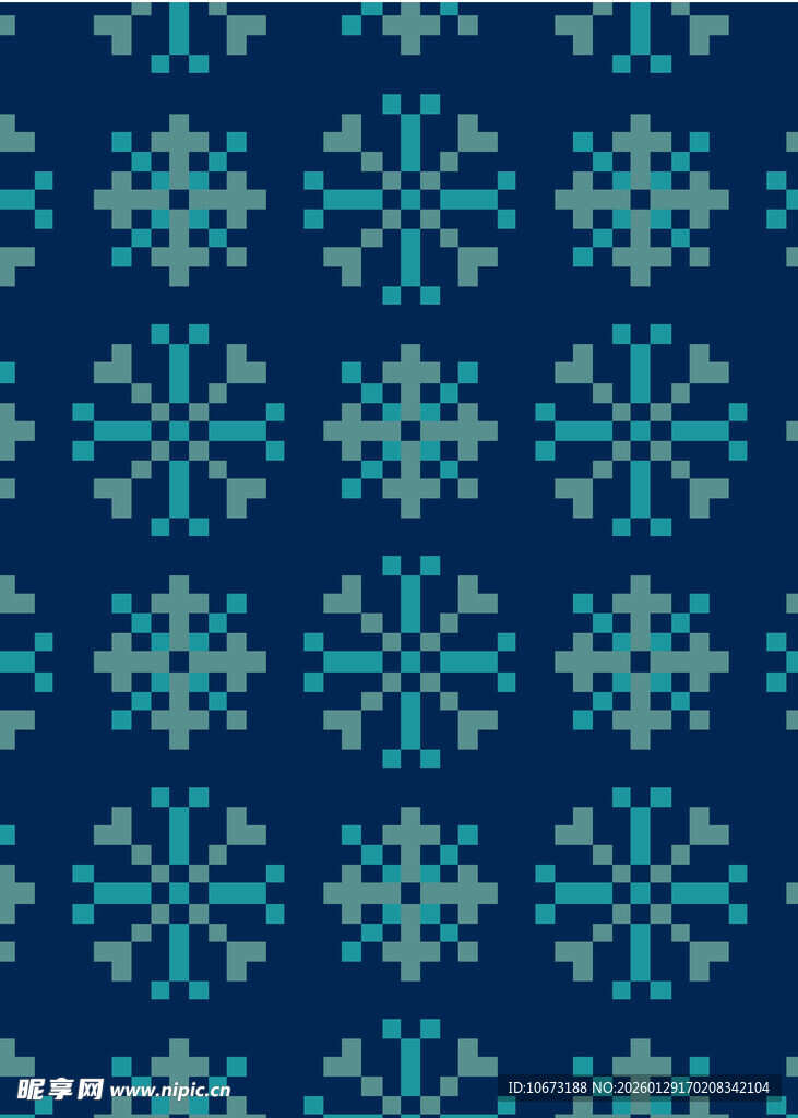 蓝色雪花图案无缝背景