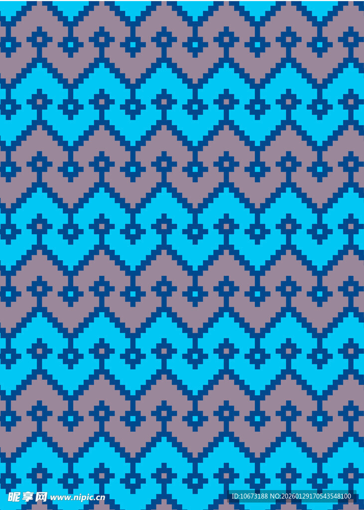 蓝棕几何图案无缝背景