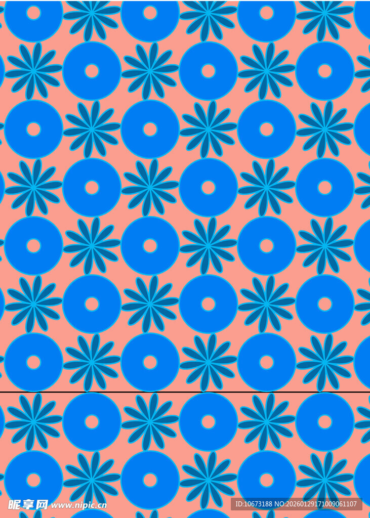 蓝色花朵图案背景