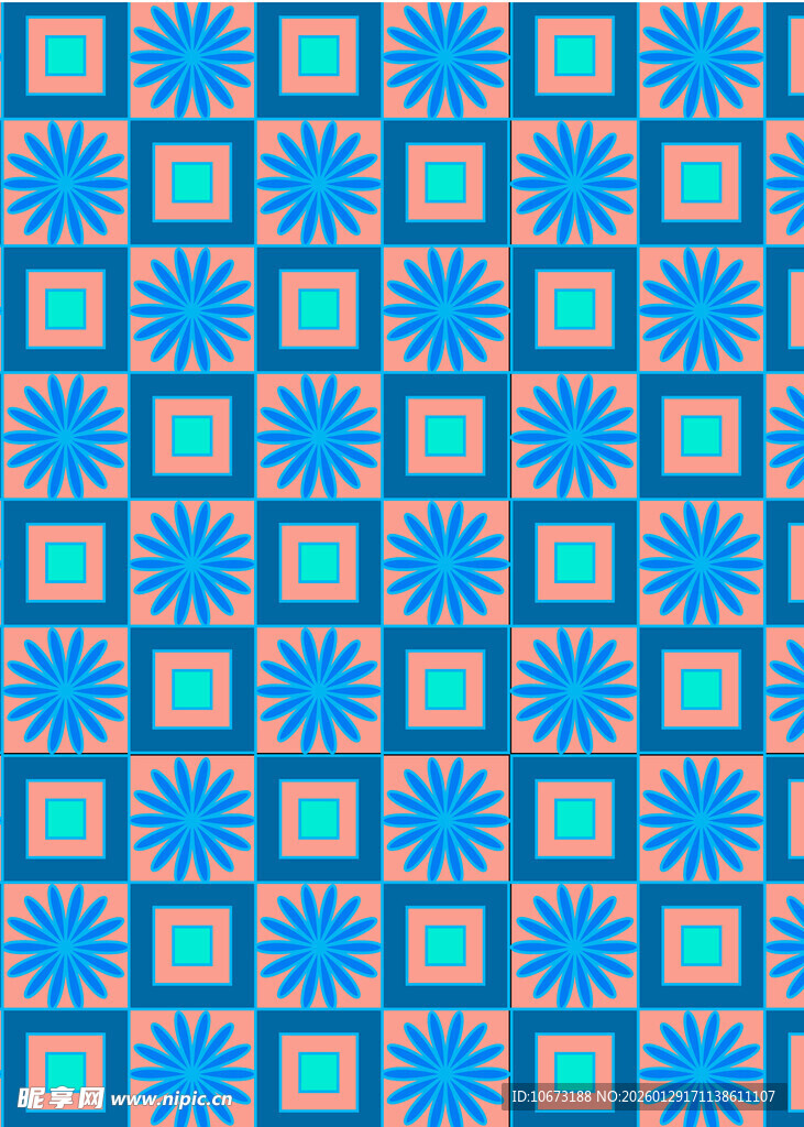 蓝色几何图案无缝背景