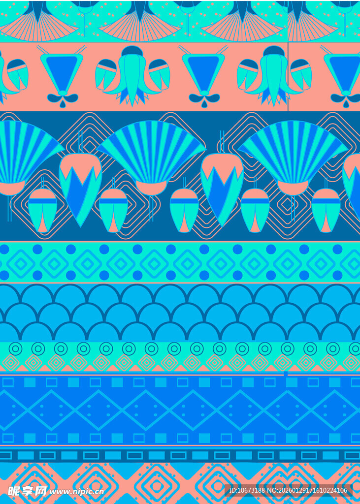 多彩几何民族风图案纹理