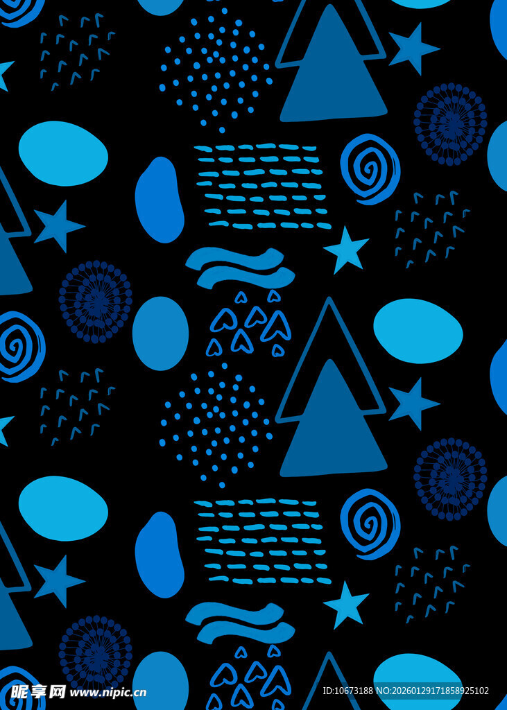 深蓝背景几何图案装饰画