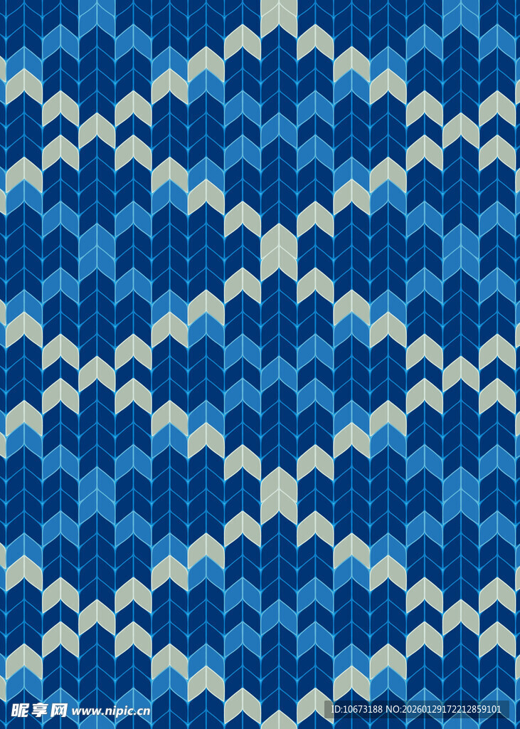 蓝色几何图案针织纹理