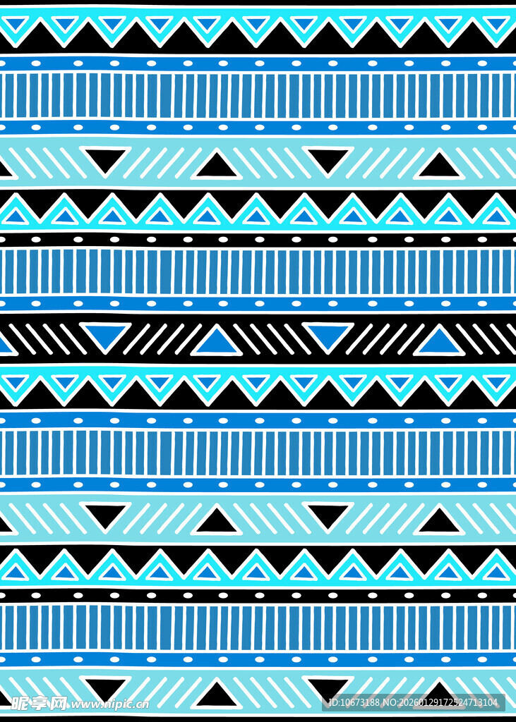 蓝黑几何图案民族风纹理