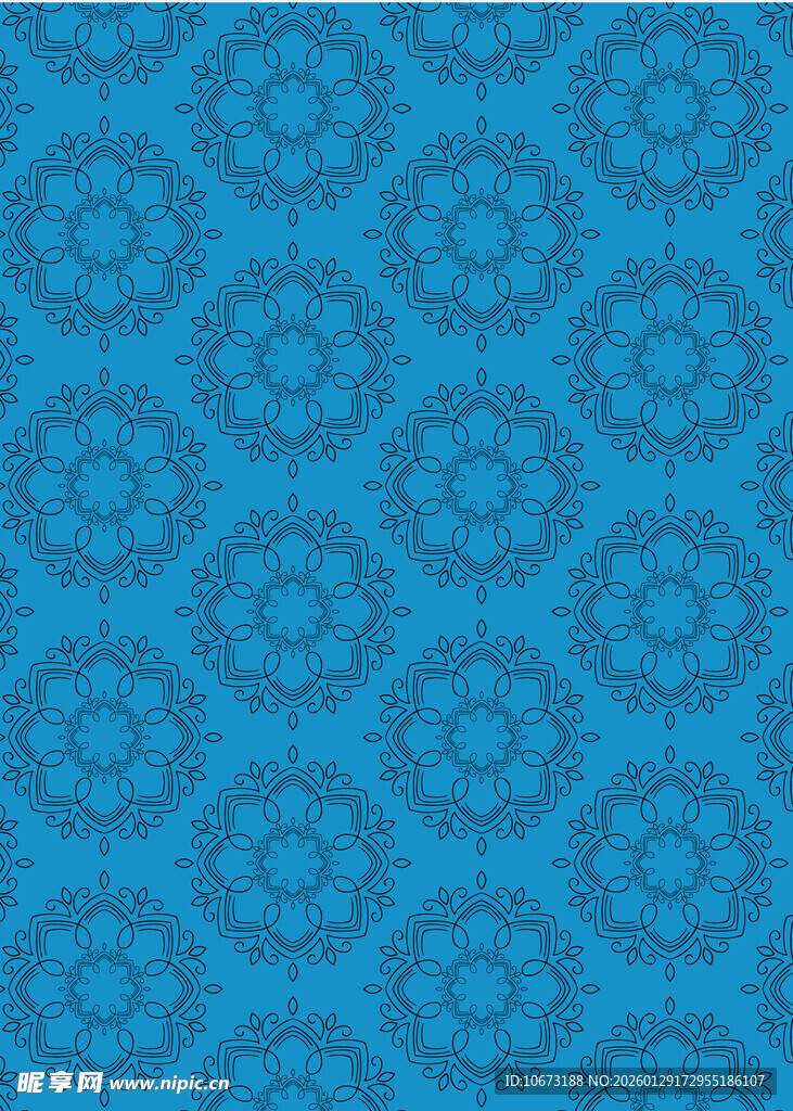 蓝色几何花纹图案背景