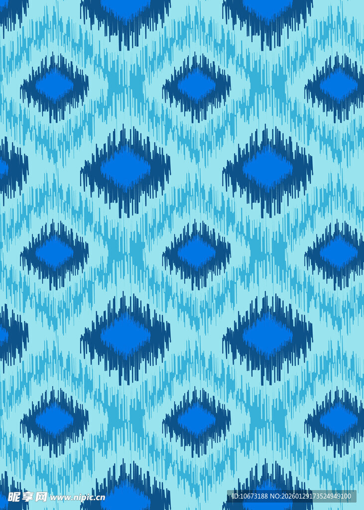 蓝色几何图案无缝纹理