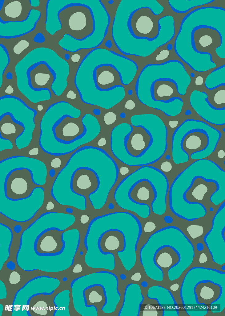 蓝绿色圆形图案纹理背景