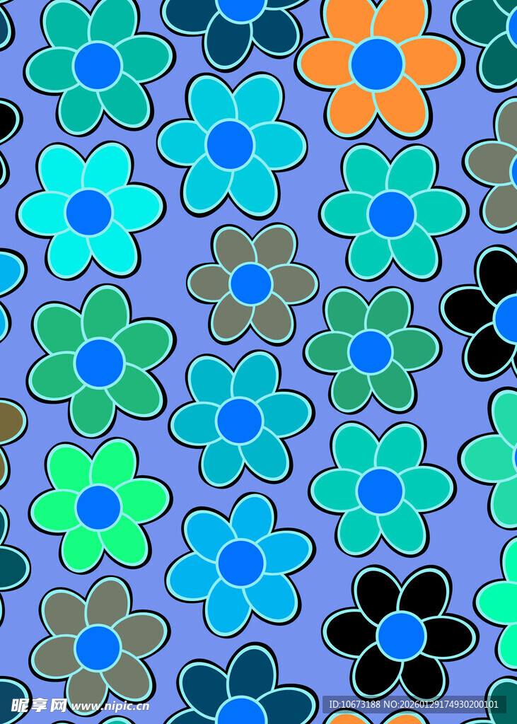 多彩花卉图案背景