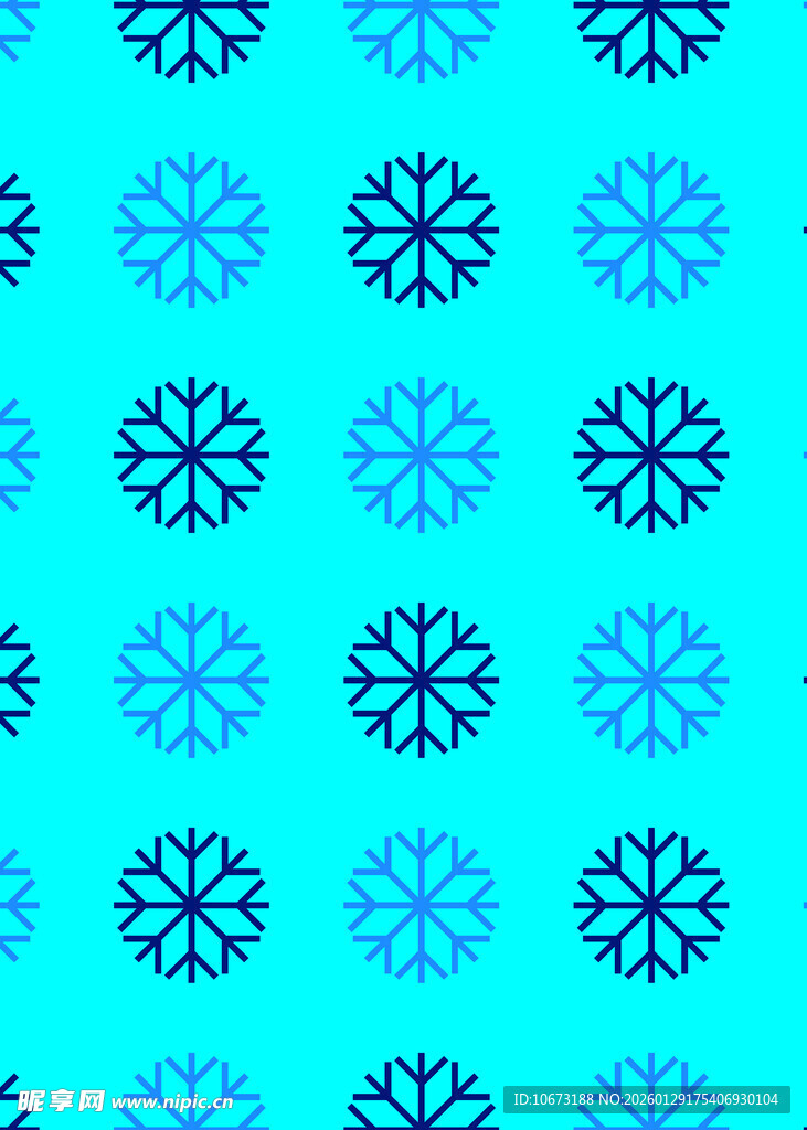 蓝色雪花图案背景