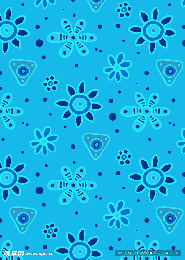 蓝色雪花图案背景纹理