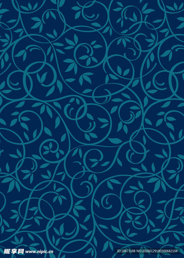 深蓝花纹图案背景
