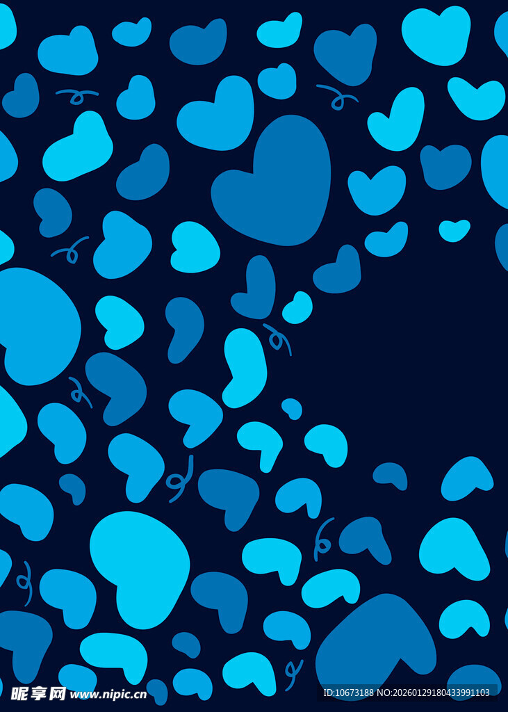 蓝色爱心背景图案