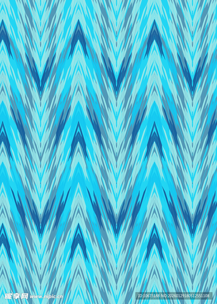 蓝调锯齿纹几何图案背景