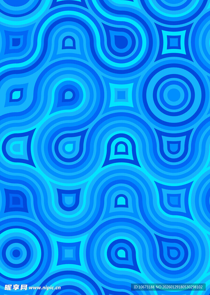 蓝色几何图案抽象背景图