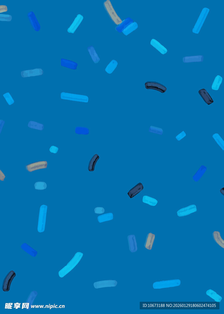 蓝色背景彩色纸屑图案