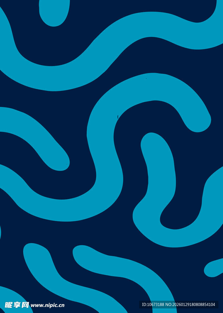蓝底波浪形抽象图案