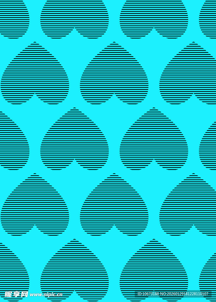 蓝绿色心形图案背景