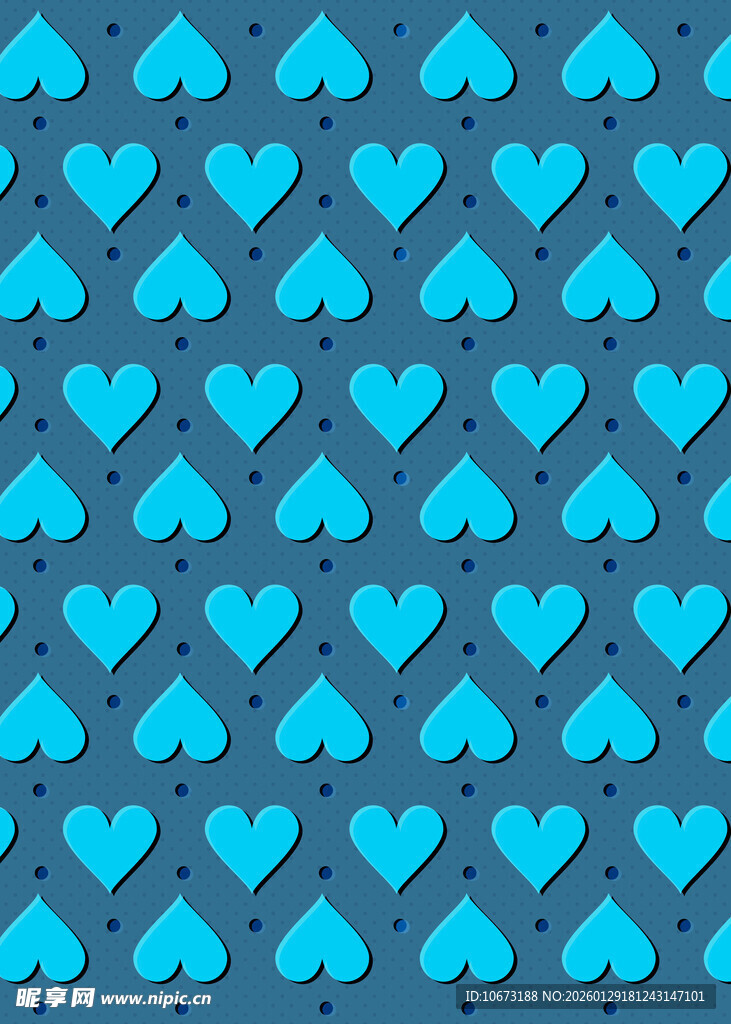 蓝色心形图案背景纹理