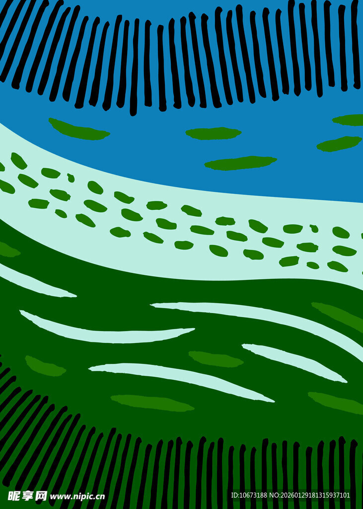 抽象风格的自然景观图案