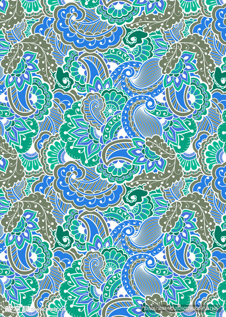 蓝绿交织抽象花纹图案