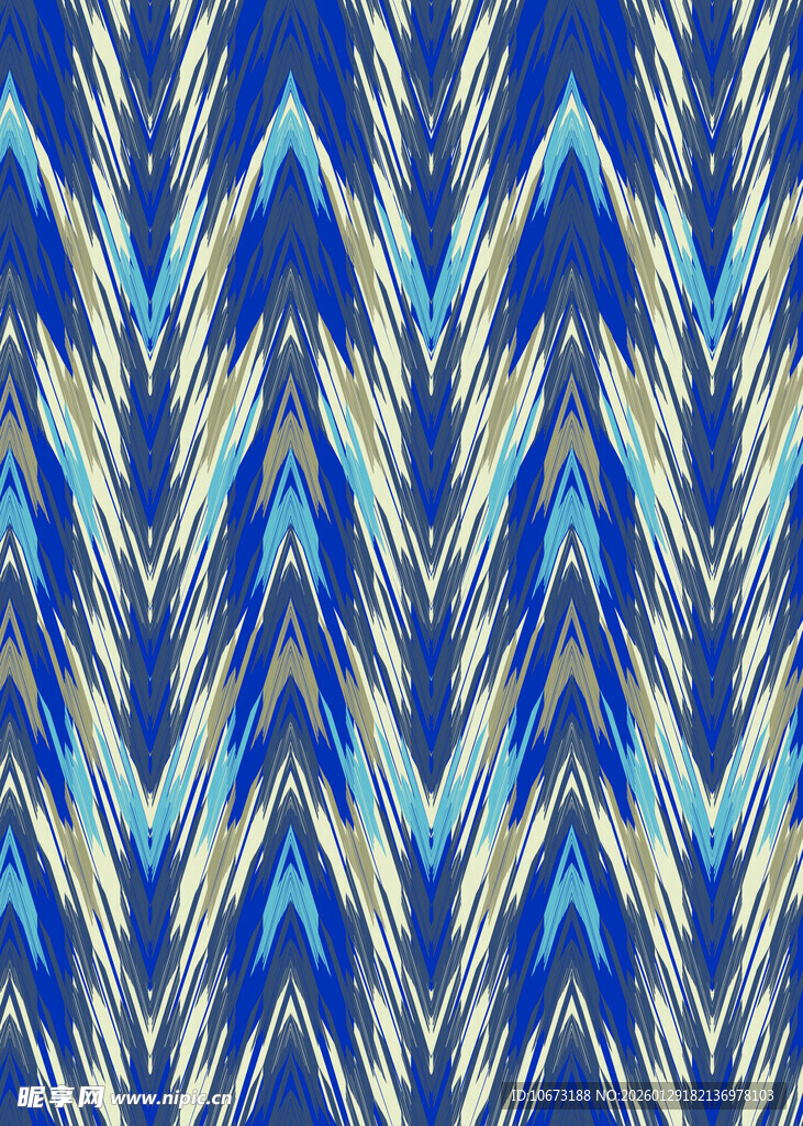 蓝白锯齿花纹图案