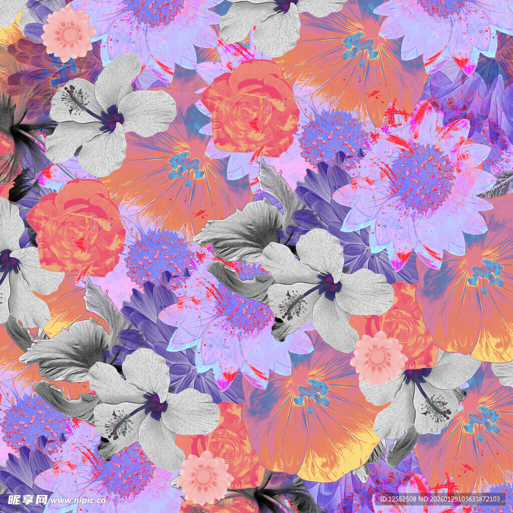 多彩花卉图案背景