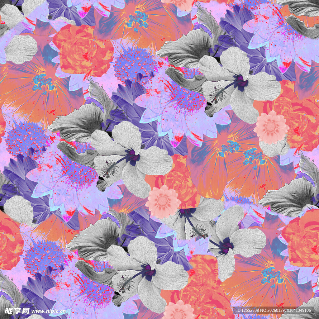 多彩花卉图案背景