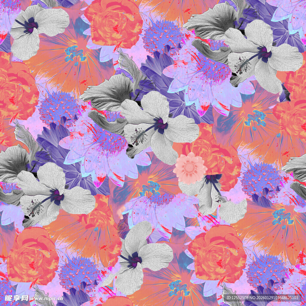 多彩花卉图案背景