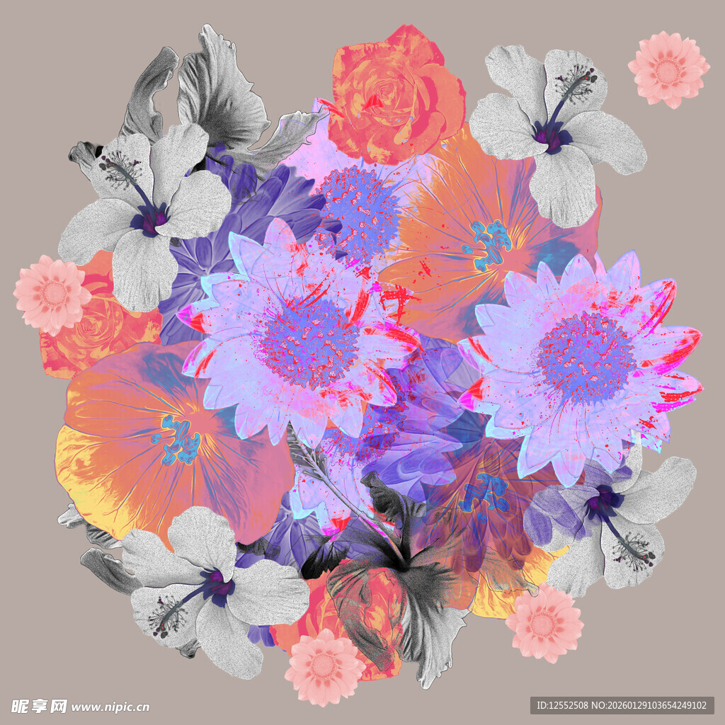 多彩花卉图案设计