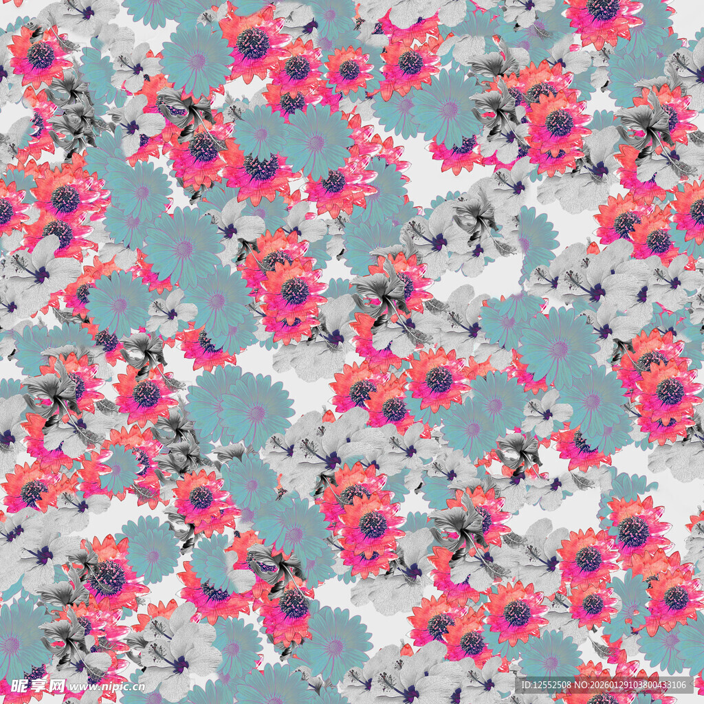 多彩花卉图案背景